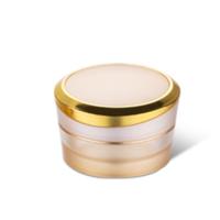 Tarro de crema de acrílico de doble pared de lujo con anillo, empaquetado cosmético YH-CJ006, 15G