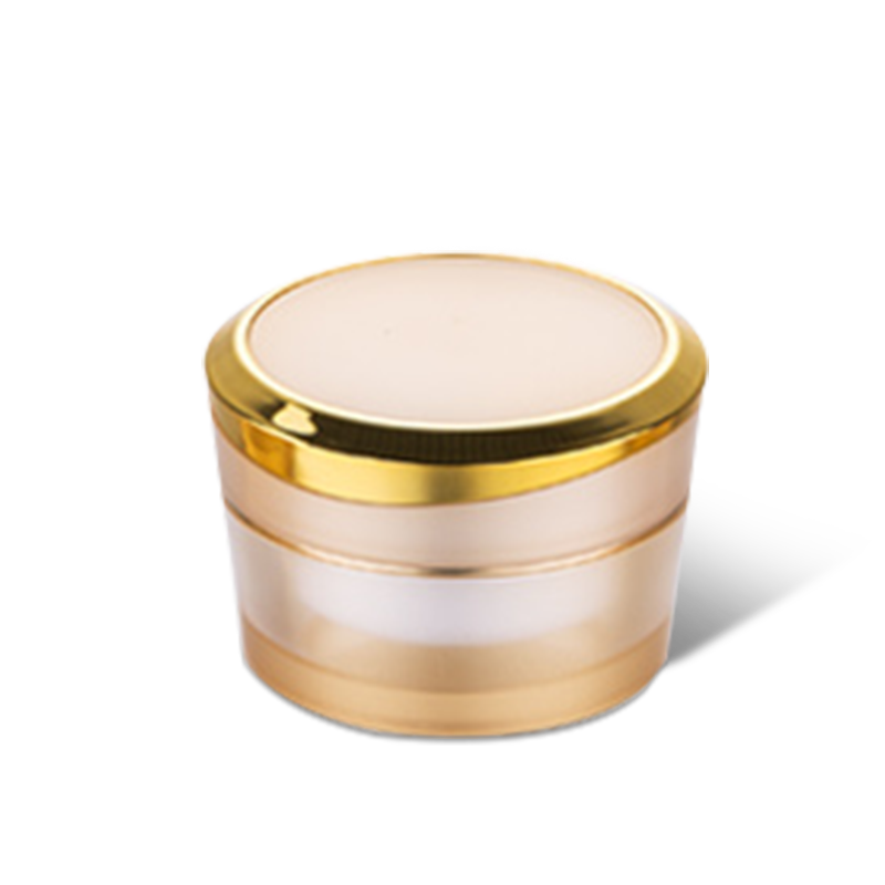Tarro de crema de acrílico de doble pared de lujo con anillo, envase de tarro para el cuidado de la piel YH-CJ006, 30g