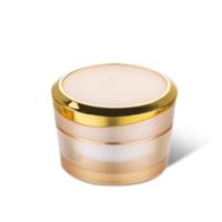 Tarro de crema de acrílico de doble pared de lujo con anillo, envase de tarro para el cuidado de la piel YH-CJ006, 30g