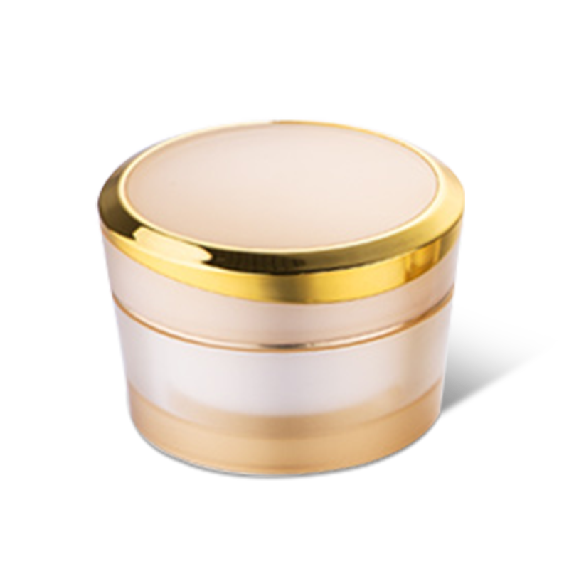 Tarro de crema de acrílico de doble pared conicalness con anillo, envase de tarro cosmético YH-CJ006, 50g