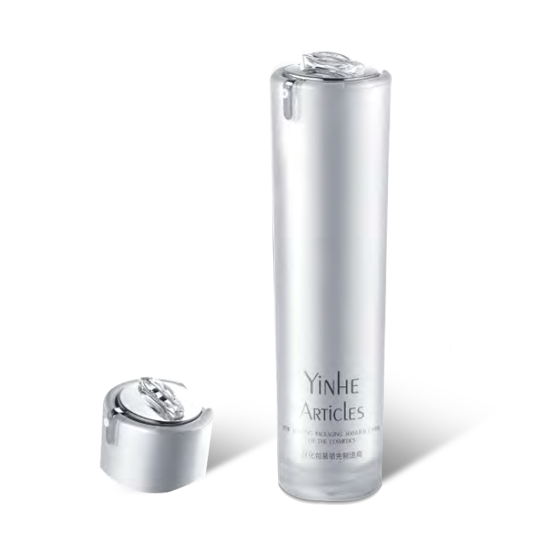 Botella de acrílico de loción de doble pared redonda de lujo, empaque de suero para el cuidado de la piel YH-M101